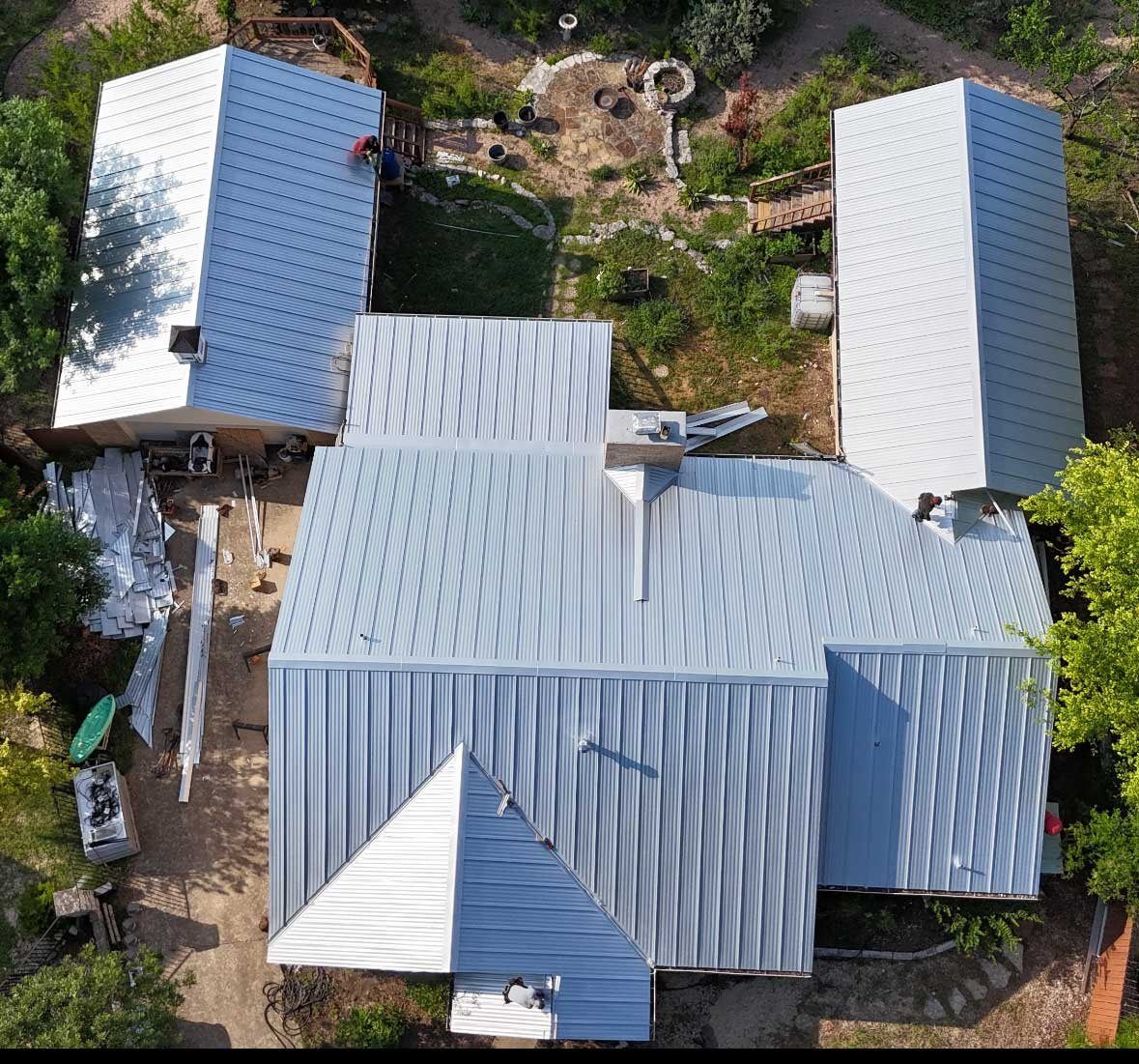 Metal roof from above